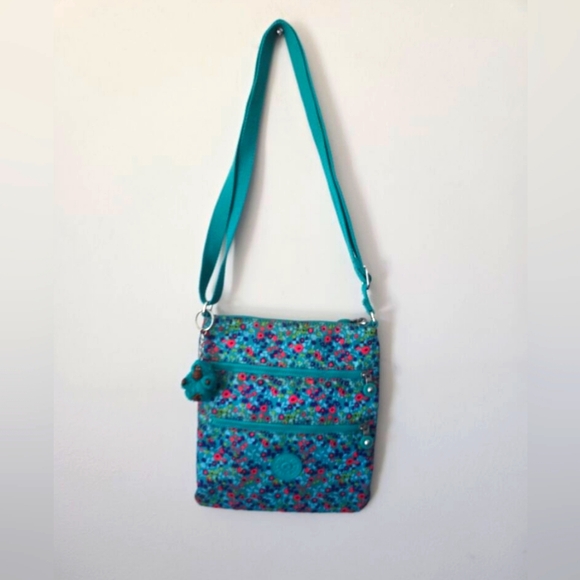 KIPLING Floral Turquoise Crossbody Bag - Picture 3 of 6